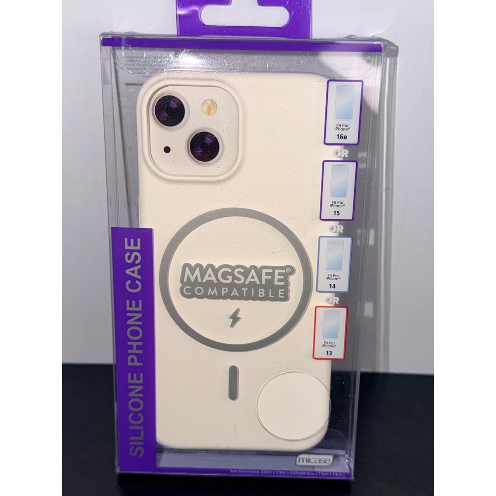 Micase Cream Silicone MagSafe Phone Case for iPhone 16e 15 14 13  NEW